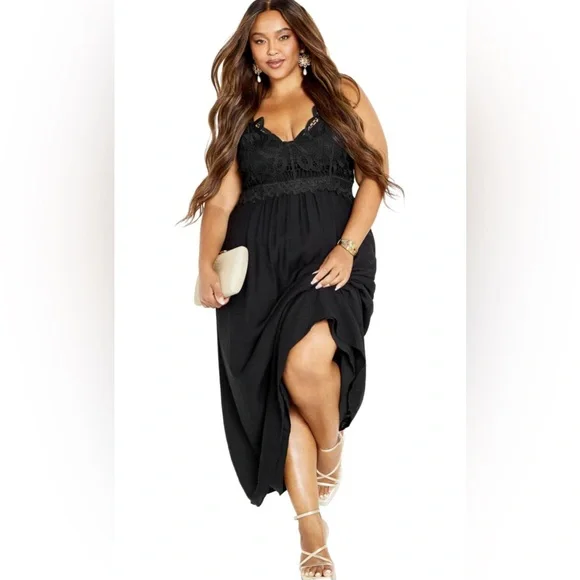 City Chic Plus Size Martina Maxi Dress - Black